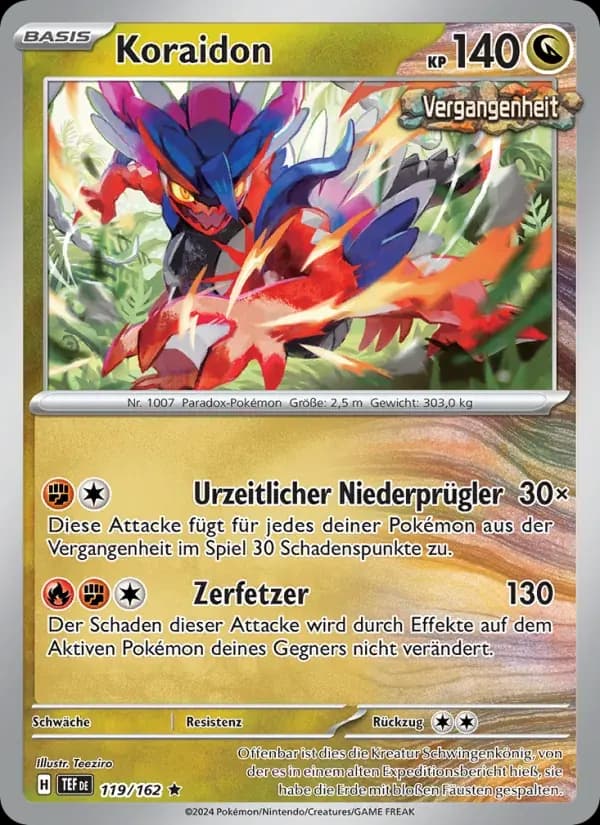 Koraidon — Gewalten der Zeit 119 German Pokémon card