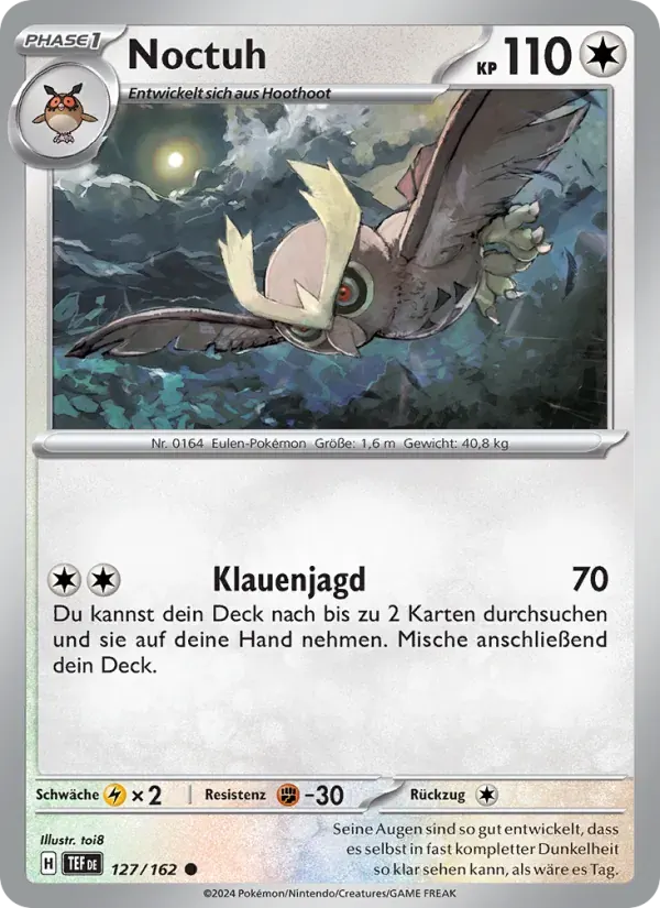 Noctuh — Gewalten der Zeit 127 German Pokémon card