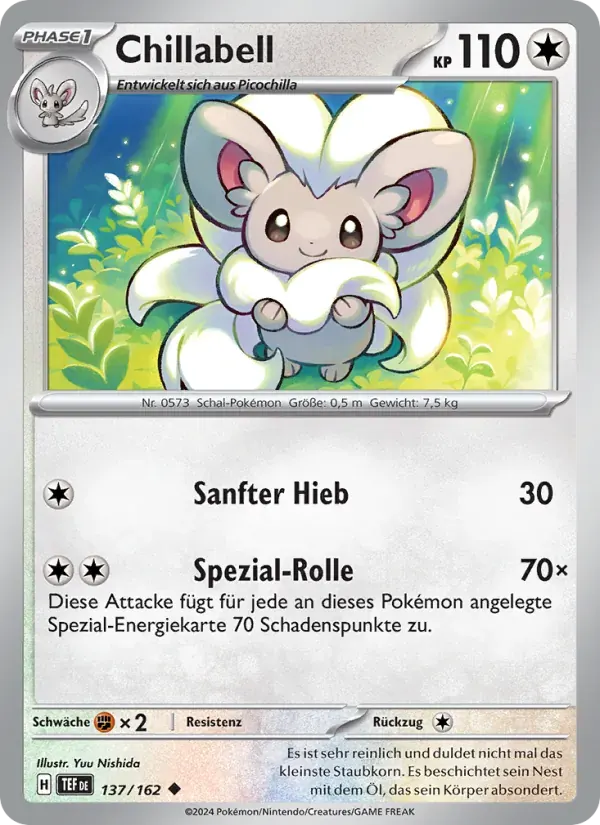 Chillabell — Gewalten der Zeit 137 German Pokémon card