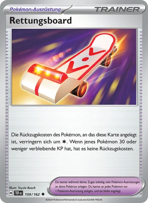 Rettungsboard — Gewalten der Zeit 159 German Pokémon card