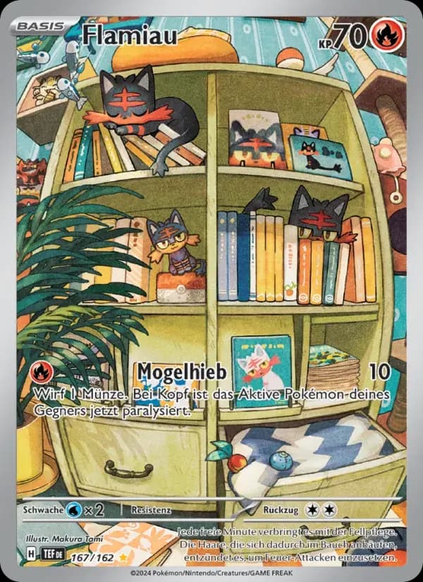 Flamiau — Gewalten der Zeit 167 German Pokémon card