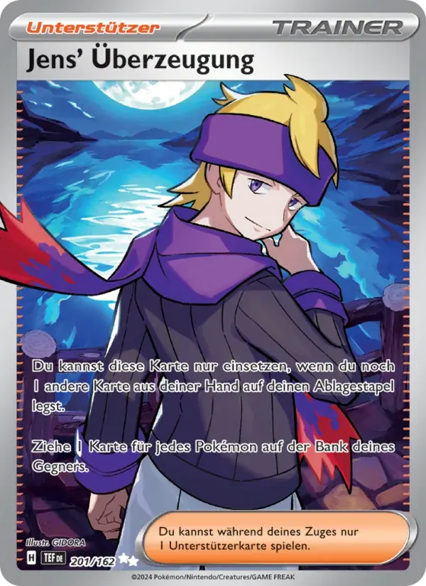Jens' Überzeugung — Gewalten der Zeit 201 German Pokémon card