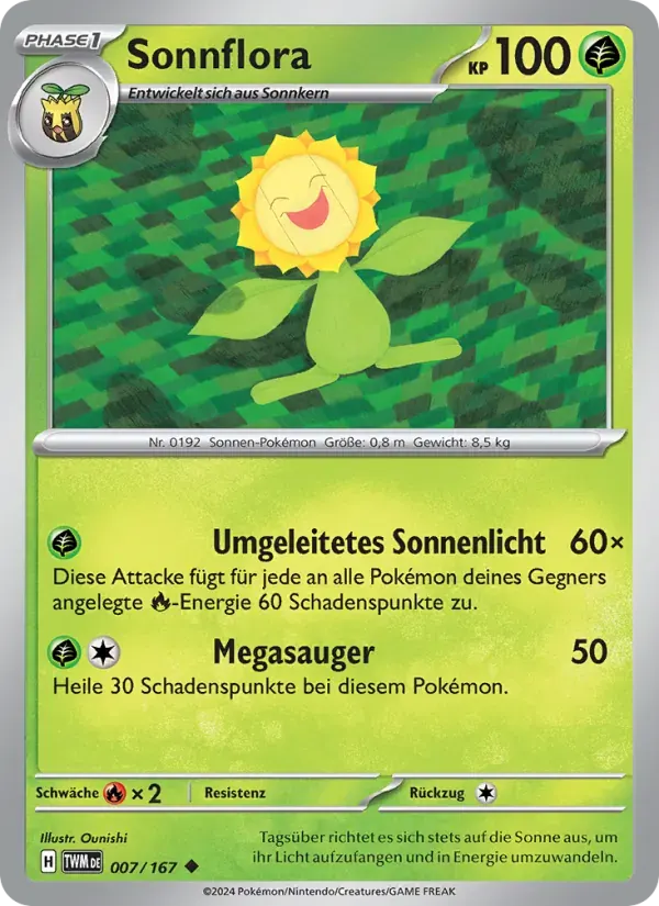 Sonnflora — Maskerade im Zwielicht 7 German Pokémon card