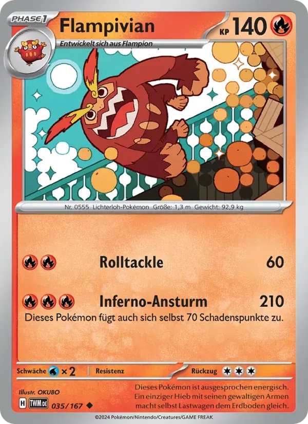Flampivian — Maskerade im Zwielicht 35 German Pokémon card