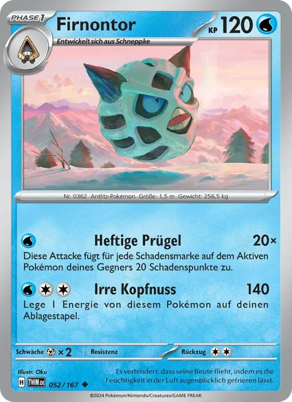 Firnontor — Maskerade im Zwielicht 52 German Pokémon card