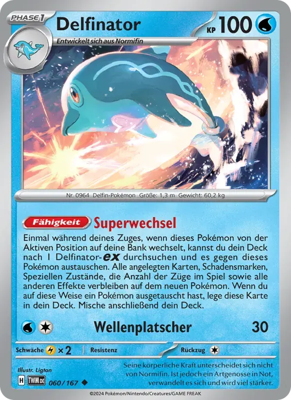 Delfinator — Maskerade im Zwielicht 60 German Pokémon card