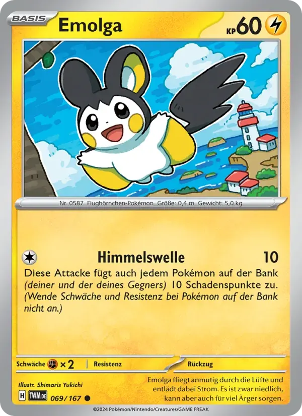 Emolga — Maskerade im Zwielicht 69 German Pokémon card