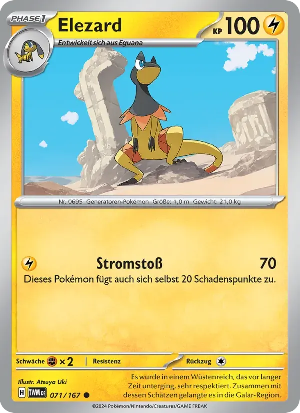 Elezard — Maskerade im Zwielicht 71 German Pokémon card
