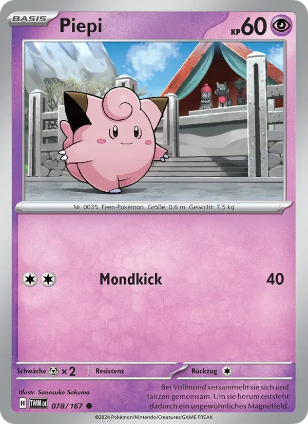 Piepi — Maskerade im Zwielicht 78 German Pokémon card