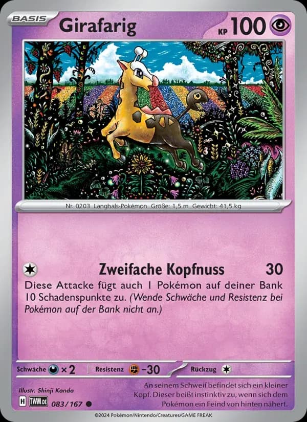 Girafarig — Maskerade im Zwielicht 83 German Pokémon card
