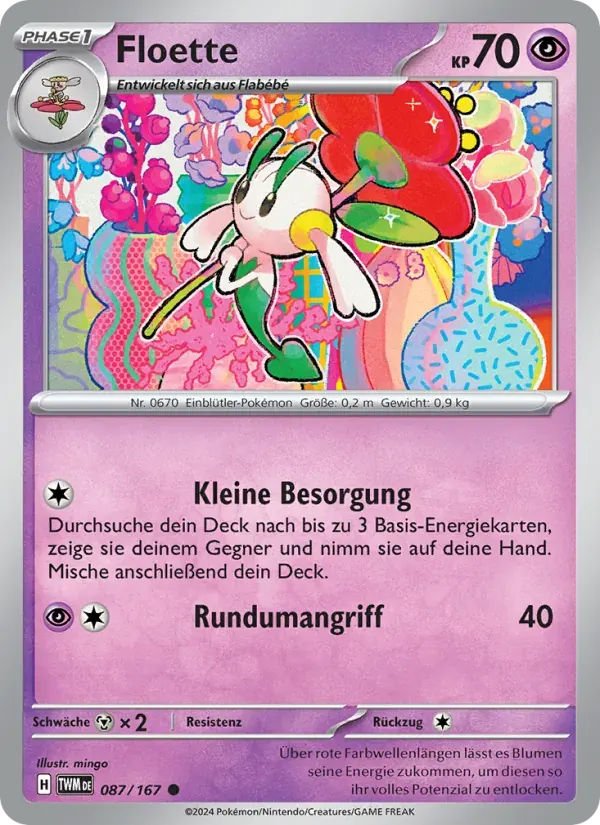 Floette — Maskerade im Zwielicht 87 German Pokémon card