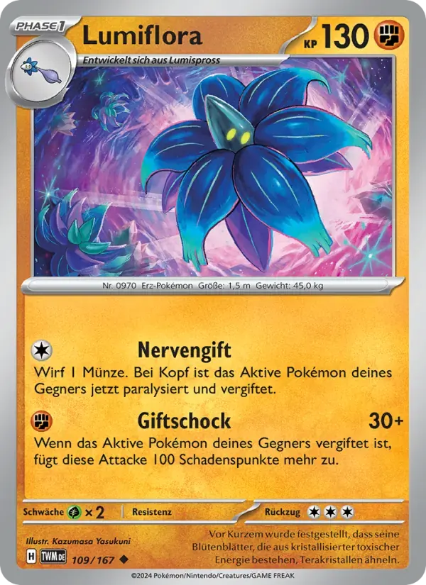 Lumiflora — Maskerade im Zwielicht 109 German Pokémon card