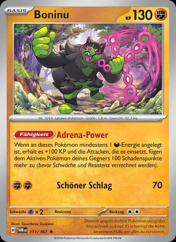 Boninu — Maskerade im Zwielicht 111 German Pokémon card
