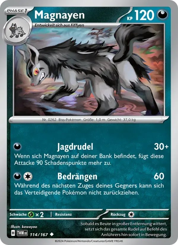 Magnayen — Maskerade im Zwielicht 114 German Pokémon card