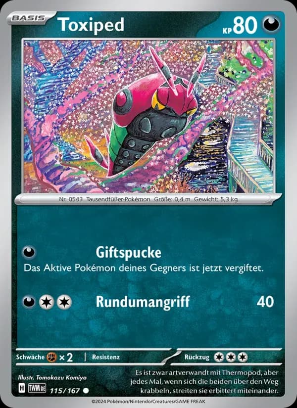 Toxiped — Maskerade im Zwielicht 115 German Pokémon card