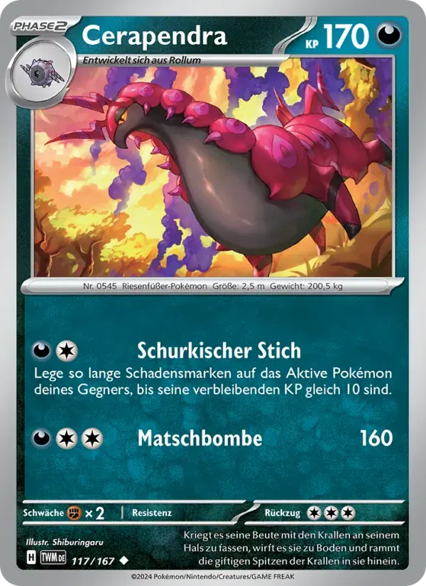 Cerapendra — Maskerade im Zwielicht 117 German Pokémon card