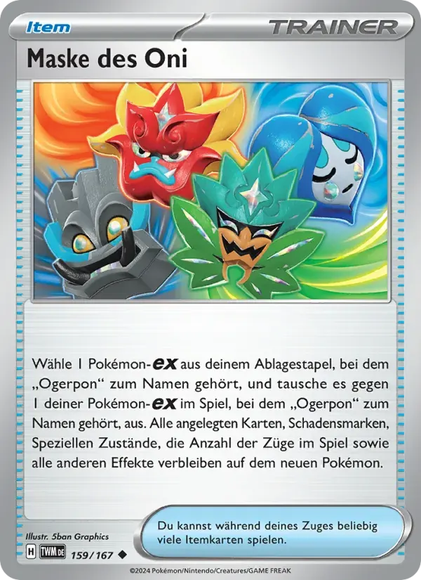 Maske des Oni — Maskerade im Zwielicht 159 German Pokémon card