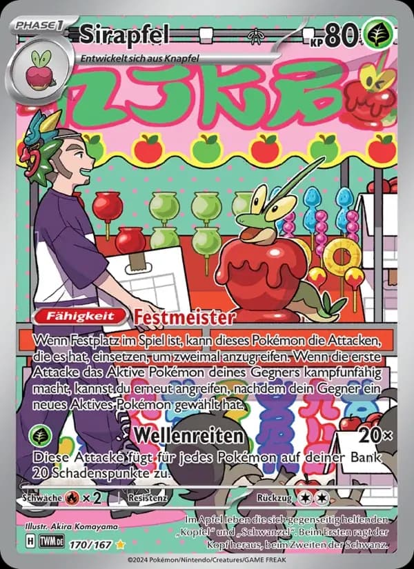 Sirapfel — Maskerade im Zwielicht 170 German Pokémon card