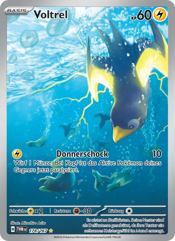 Voltrel — Maskerade im Zwielicht 178 German Pokémon card