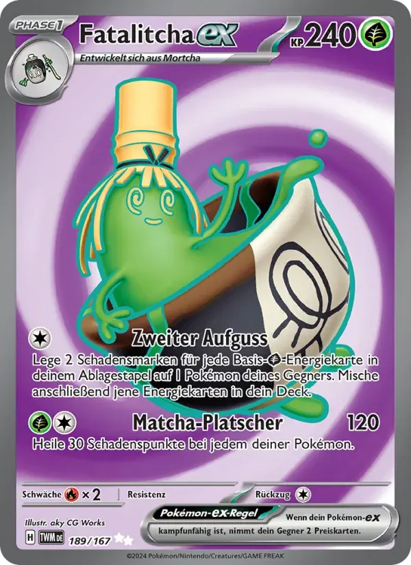 Fatalitcha-ex — Maskerade im Zwielicht 189 German Pokémon card