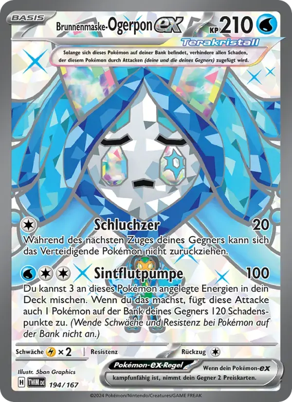 Brunnenmaske-Ogerpon-ex — Maskerade im Zwielicht 194 German Pokémon card