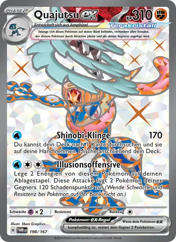 Quajutsu-ex — Maskerade im Zwielicht 198 German Pokémon card