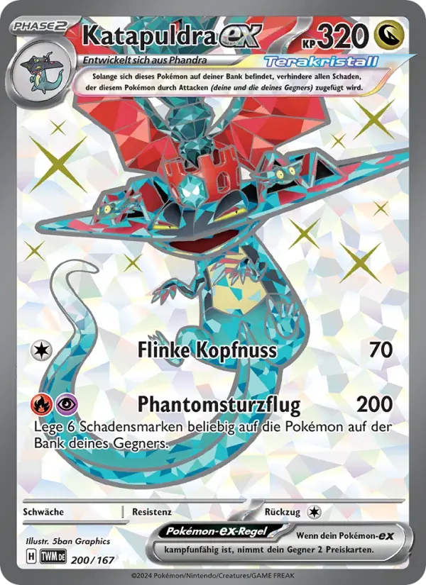 Katapuldra-ex — Maskerade im Zwielicht 200 German Pokémon card