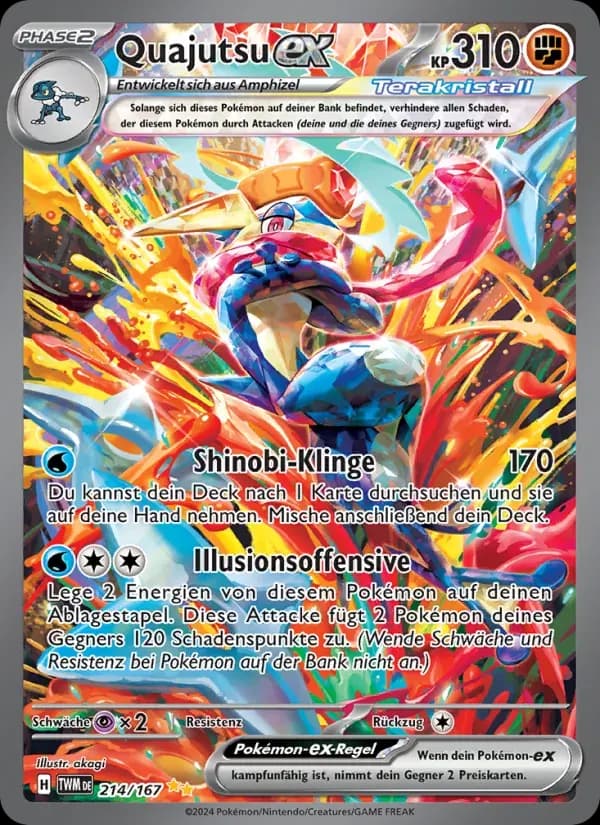 Quajutsu-ex — Maskerade im Zwielicht 214 German Pokémon card