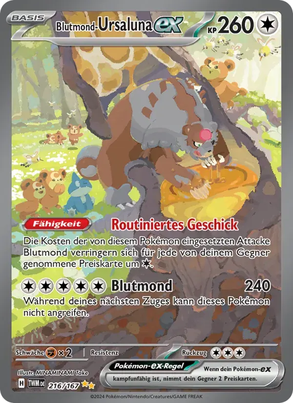 Blutmond-Ursaluna-ex — Maskerade im Zwielicht 216 German Pokémon card