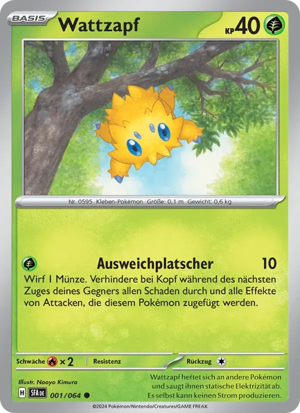 Wattzapf — Nebel der Sagen 1 German Pokémon card