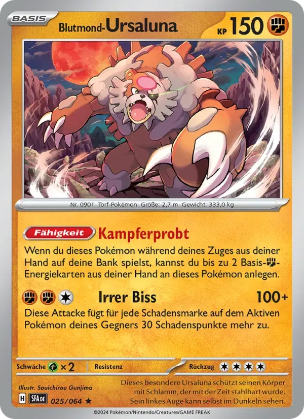 Blutmond-Ursaluna — Nebel der Sagen 25 German Pokémon card