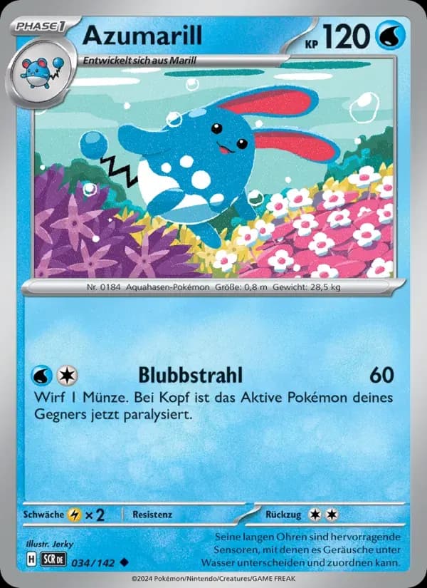 Azumarill — Stellarkrone 34 German Pokémon card