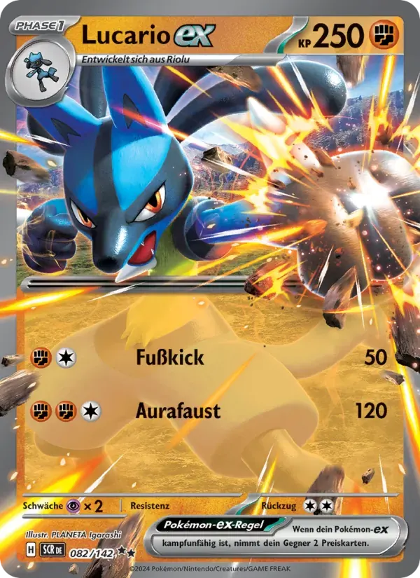 Lucario-ex — Stellarkrone 82 German Pokémon card