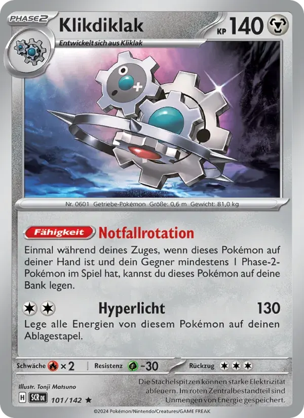 Klikdiklak — Stellarkrone 101 German Pokémon card