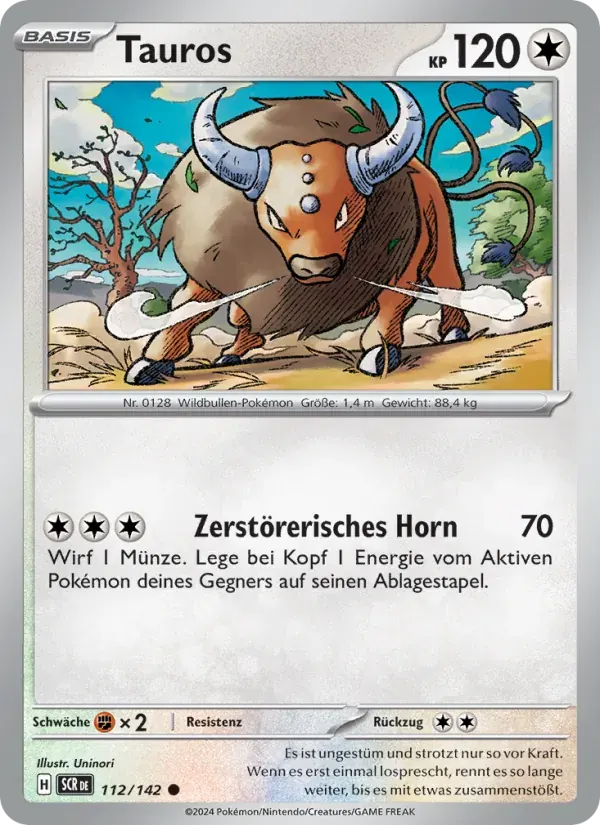Tauros — Stellarkrone 112 German Pokémon card