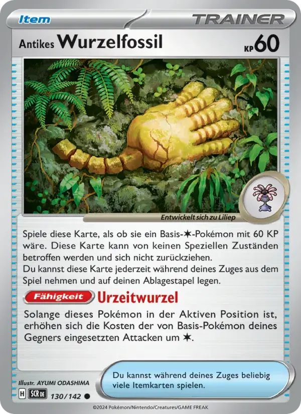 Antikes Wurzelfossil — Stellarkrone 130 German Pokémon card