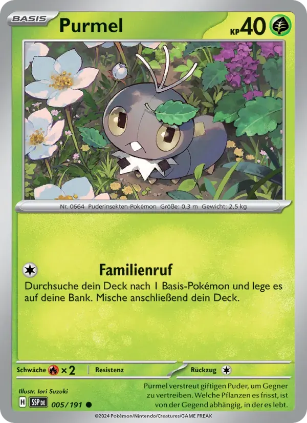 Purmel — Stürmische Funken 5 German Pokémon card
