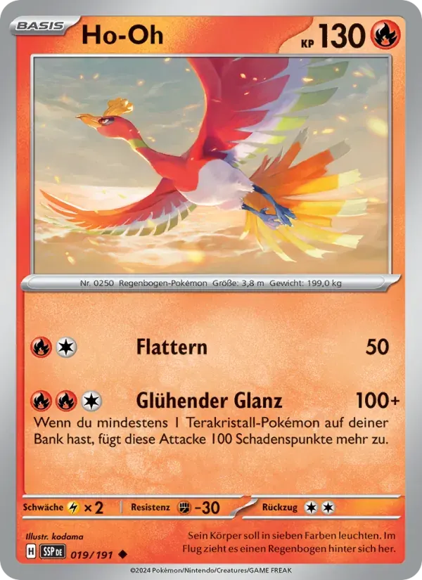 Ho-Oh — Stürmische Funken 19 German Pokémon card