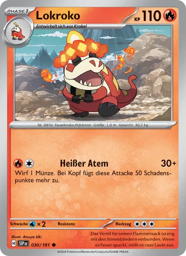 Lokroko — Stürmische Funken 30 German Pokémon card