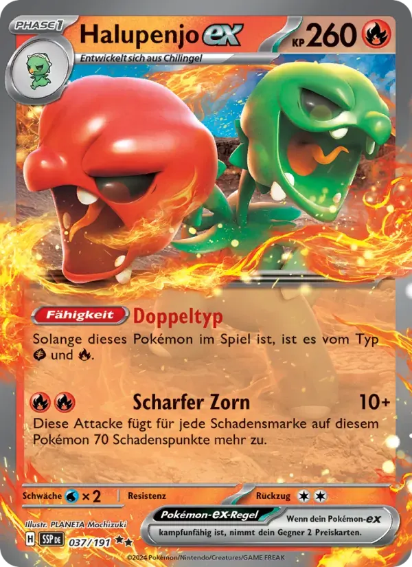 Halupenjo-ex — Stürmische Funken 37 German Pokémon card