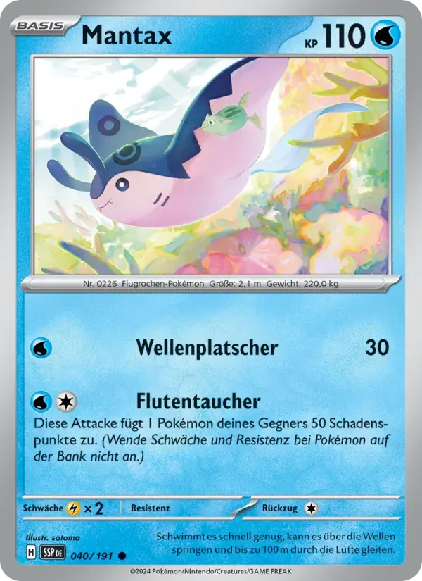 Mantax — Stürmische Funken 40 German Pokémon card