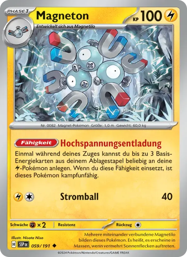 Magneton — Stürmische Funken 59 German Pokémon card