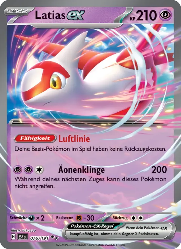 Latias-ex — Stürmische Funken 76 German Pokémon card