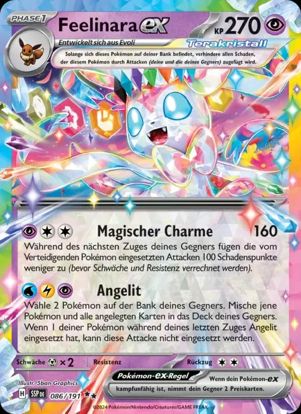 Feelinara-ex — Stürmische Funken 86 German Pokémon card