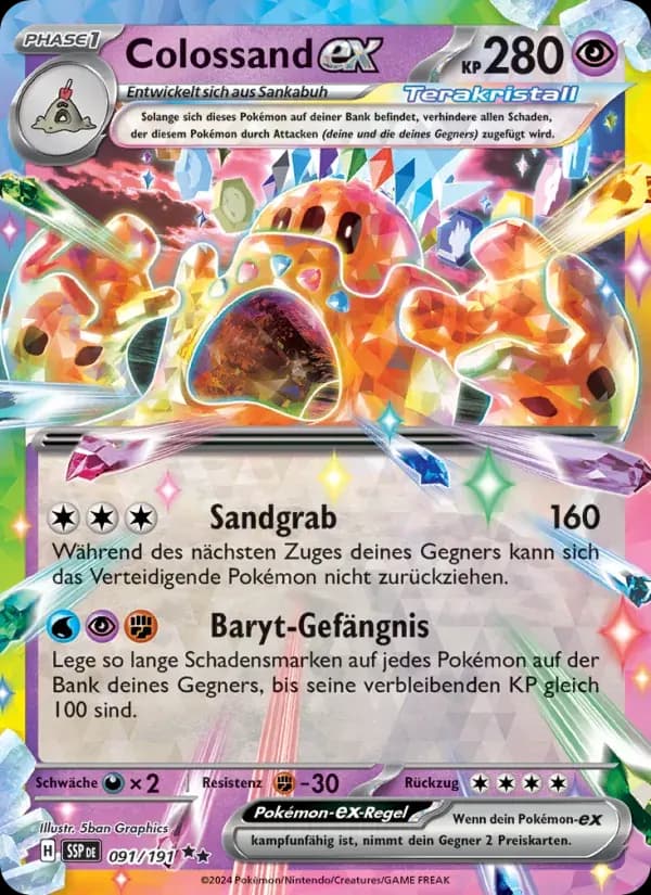 Colossand-ex — Stürmische Funken 91 German Pokémon card