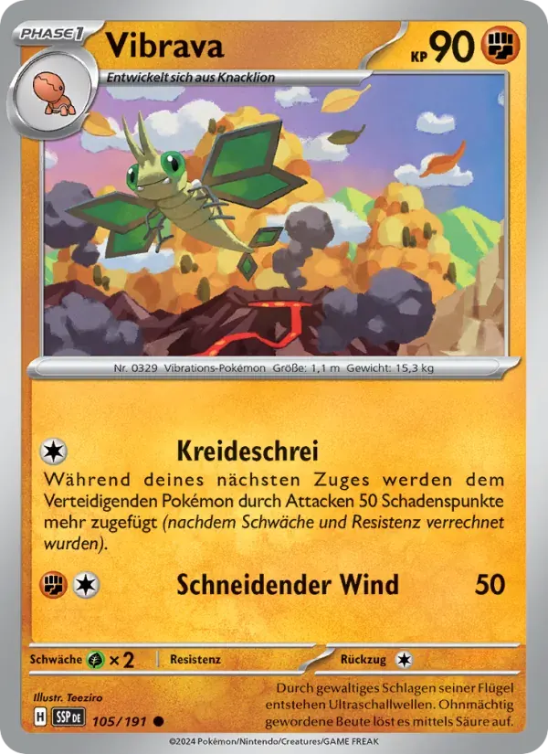 Vibrava — Stürmische Funken 105 German Pokémon card