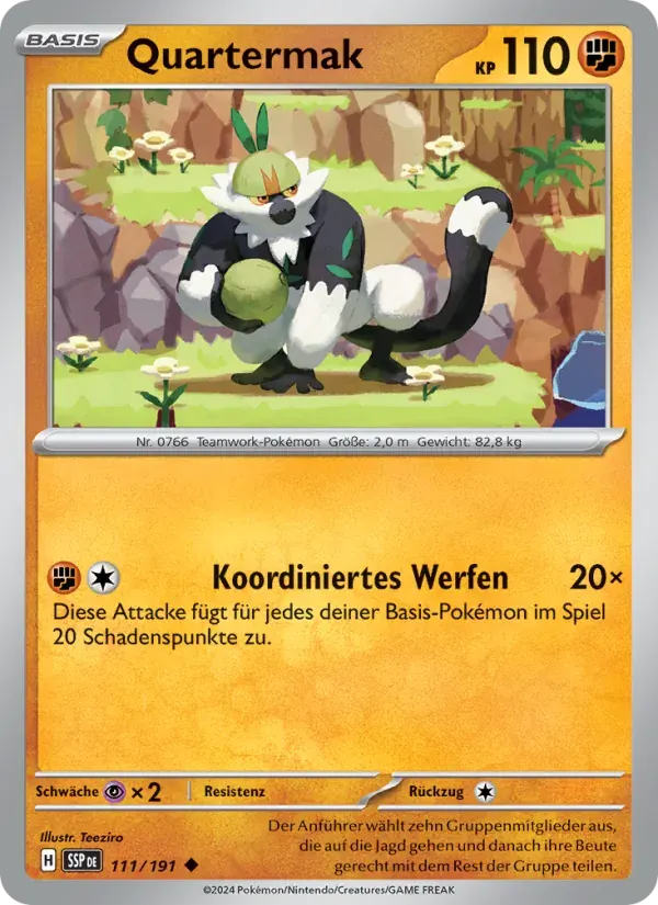 Quartermak — Stürmische Funken 111 German Pokémon card