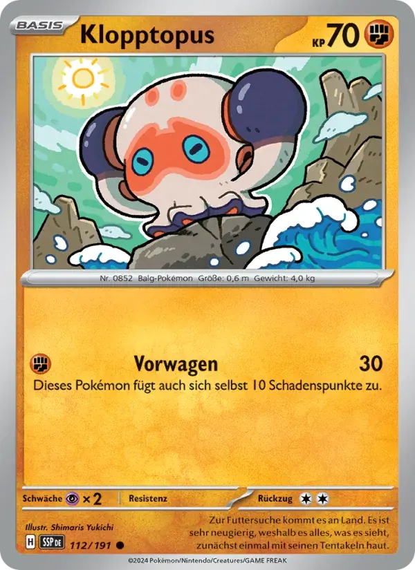 Klopptopus — Stürmische Funken 112 German Pokémon card