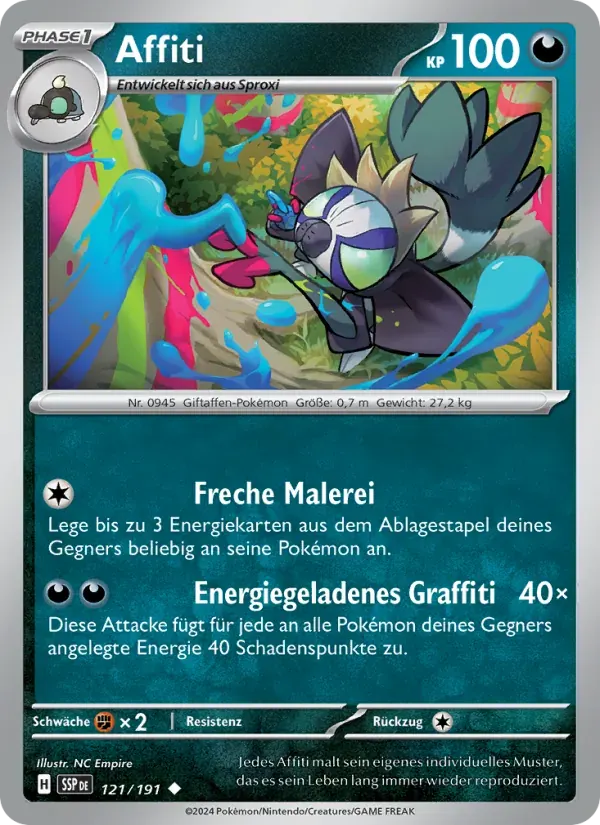 Affiti — Stürmische Funken 121 German Pokémon card