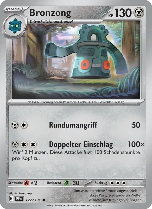 Bronzong — Stürmische Funken 127 German Pokémon card